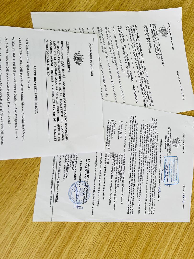 Certificats SOTREVO Mining